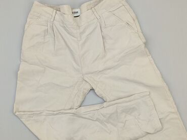 białe dzianinowe spodnie: Material trousers, Bershka, M (EU 38), condition - Good