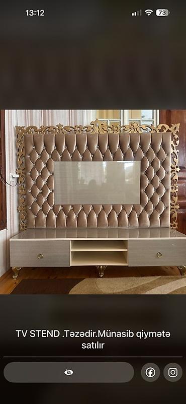 demir qapi seyf: TV stendi və dekorativ panel dəsti - Klassik-lüks dizayn: Qızılı — 1