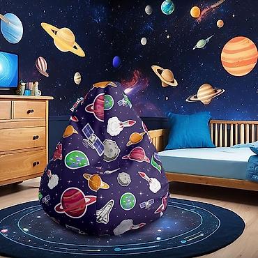 salamander papuce: Lazy Bag - Plavi svemir sa šarenim planetama i raketama - 025 Opis: - — 1