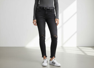 czarne jeansy damskie zara: Denim Collection, Jeansy damskie, rozmiar S