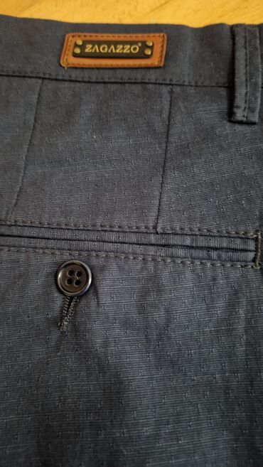 детские стрейчевые джинсы: Полуклассические Мужские брюки, L, цвет - Синий