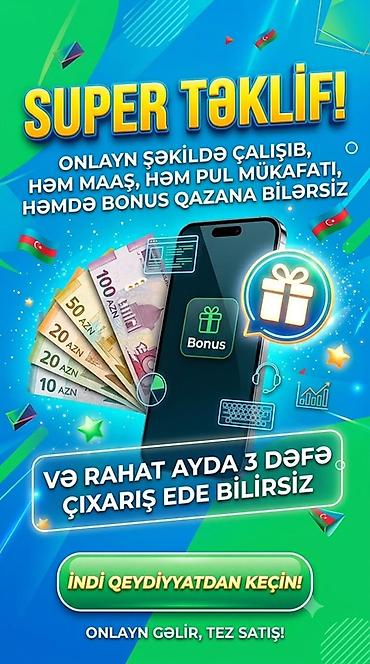 malyar işi: Onlayn gəlir imkanı – “Super Təklif”! Xidmətin xüsusiyyətləri: - Tam — 1