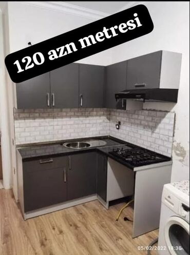кухонная мебель на заказ в баку цены: Mətbəx mebeli – sifarişlə hazırlanır - Dizayn: L və düz xəttli