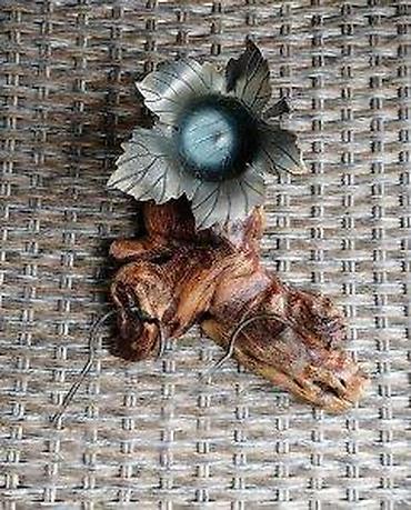 Stare vaze i dekor: Stara pepeljara sa dva držača za lule na drvenom postolju. Stara — 8