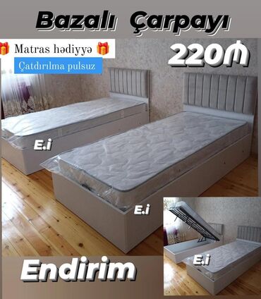 carpayı ikinci əl: Yeni, Təknəfərlik çarpayı, Bazalı, Matras ilə, Siyirməsiz