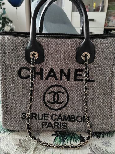 torba od prevrnute koze: Shoulder bag, Chanel, Material: Canvas, Leather