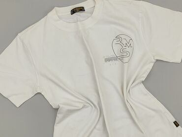 białe dzianinowe spodnie: T-shirt, M, stan - Dobry