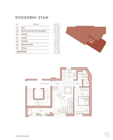 Prodaja stanova: 2 sobe, 57 kv. m, 4 sprat — 2