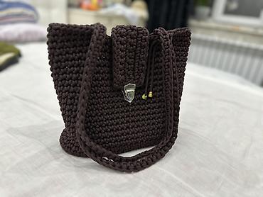 Дорожные сумки: Вязаные сумки ручной работы - Материал: плотный шнур/трикотажная — 9
