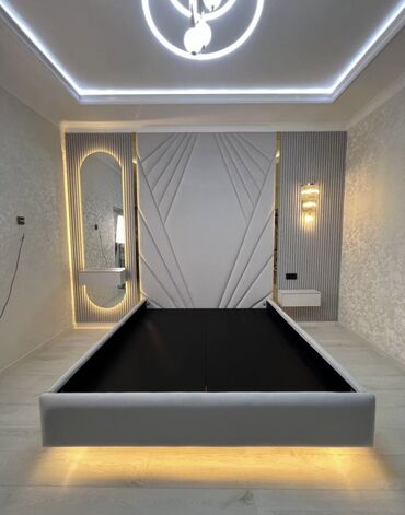 Спальные гарнитуры: Спальный гарнитур, Двуспальная кровать, цвет - Бежевый — 6