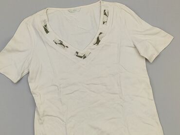 białe t shirty w serek: T-shirt, Marks & Spencer, L, stan - Dobry