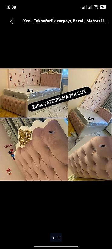 kran basligi: Yeni, Təknəfərlik çarpayı, Bazalı, Matras ilə, Siyirməsiz — 1