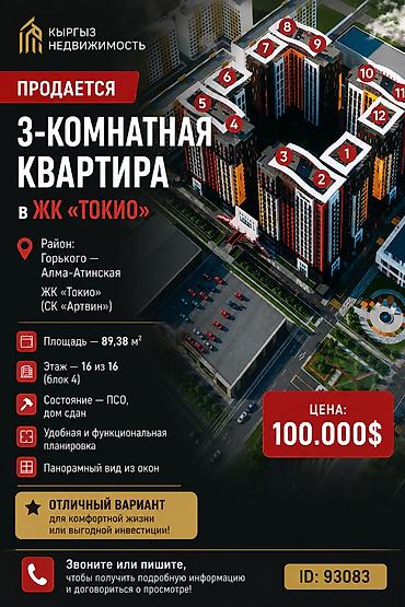 89: 🏙 Продается просторная 3-комнатная квартира в ЖК «Токио» ✨ Отличный — 1