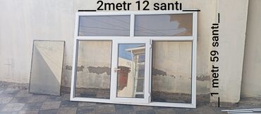 plasdik qapılar: İşlənmiş İkili İki qat şüşə paketi Plastik pəncərə, eni - 212 sm, uzunluğu - 159 sm