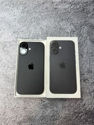 Apple iPhone: IPhone 16, Б/у, 128 ГБ, Черный, Чехол, Кабель, Коробка, 97 %
