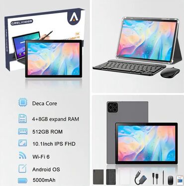 4 lü çanta: 📱 10.1” Android Planşet PC – 12 RAM (4+8)512GB ROM, 4G LTE & 5G