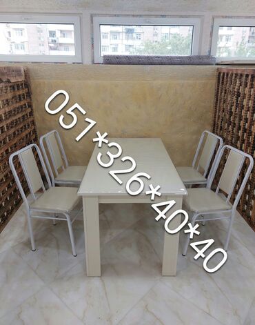 Bağ, çöl masa və oturacaq dəstləri: Yeni, Dördbucaq masa, 4 stul, Açılmayan, Stullar ilə, Metal, Azərbaycan — 10