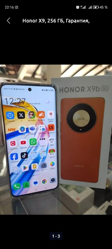 ilkin odenissiz kredit telefon planset: Honor X9, 8 GB, rəng - Sarı, Zəmanət