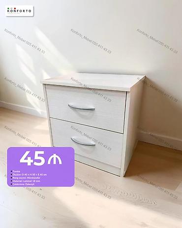 tumuckalar: İki çekmecəli tumbə - Material: 18 mm laminat - Ölçülər: Dərinlik 40 — 1