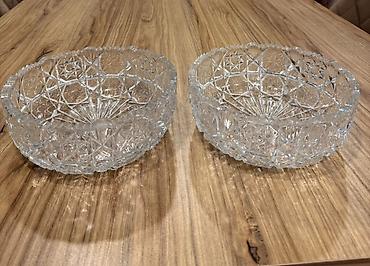 xrustal meyve qablari: Kristal şirniyyat qabları (2 ədəd dəst) - Material: qalın kəsim — 1