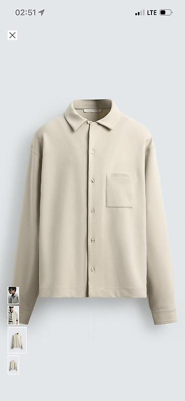 женский кофта: Мужская рубашка, XL, Zara, Новый, цвет - Бежевый, Самовывоз, Бесплатная доставка — 1