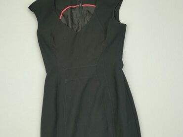 czarna sukienki z tiulowymi rękawami: Sukienka, S, New Look, stan - Bardzo dobry