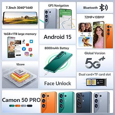 tecno pova 6 pro 5g: Tecno Camon Pro, Новый, 1 ТБ, цвет - Оранжевый, В рассрочку, 2 SIM — 4