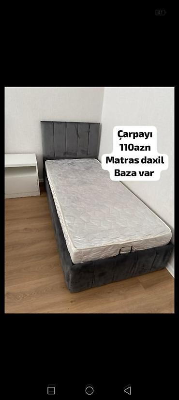 tek kravat: Çarpayı – matras və bazalı - Ölçü: tək nəfərlik (şəkildə göstərilən) — 1