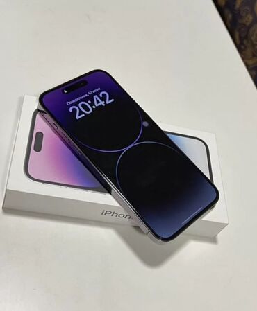 Apple iPhone: IPhone 14 Pro Max, Б/у, 256 ГБ, Deep Purple, Защитное стекло, Чехол, Кабель, 86 %