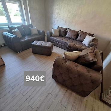 Stilske garniture: Komplet tapaciranih garnitura za dnevni boravak – moderan Chesterfield — 2