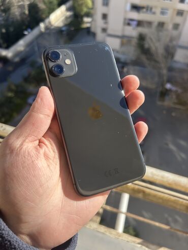 iphone 11 qiymeti 64 gb: IPhone 11, 64 GB, Qara, Simsiz şarj, Face ID