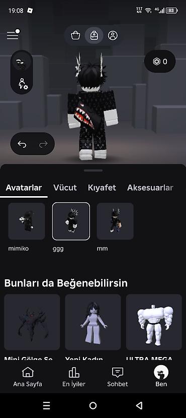 Şəxsi əşyalar: Tezili satılır whatsapp dan elaqe saxlayın gözel hesabdı 20k robux — 5