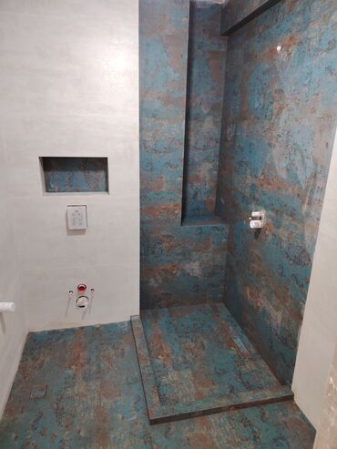 Plitə işləri: Peşəkar kafel-metlax və mərmərə bənzər porselen plitələrin döşənməsi — 17