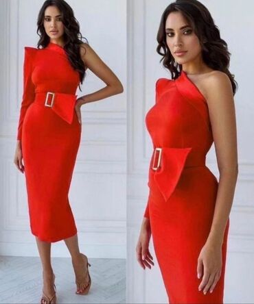 haljina jane norman: One size, bоја - Crvena, Večernji, maturski, Drugi tip rukava