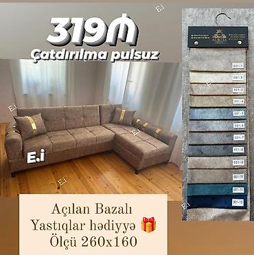 taxt ucun baza: Künc divanı – açılan, bazalı model - Ölçü: 260 x 160 sm - Funksiya — 1