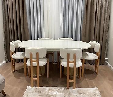 desmalar: Qonaq otağı üçün, Yeni, Açılmayan, Oval masa, 6 stul — 1