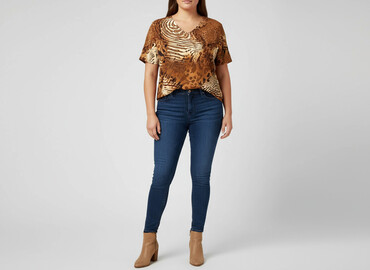 bluzki z dłuższym tyłem allegro: Women's blouse, size 2XL