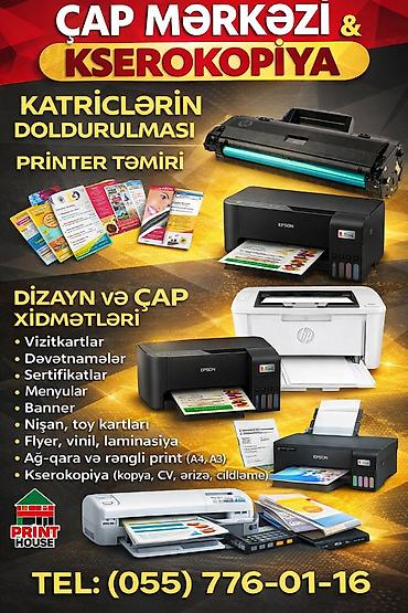 komputer ustası: Hər növ Reklam işləri çap işləri printer təmiri kartrec dolumu — 6