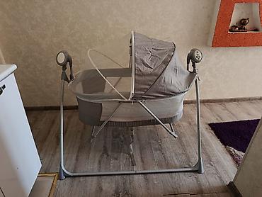 lay lay matras: Elektron beşik/kreşka – sallanan çərçivəli model - Rəng: boz - Yumşaq — 1