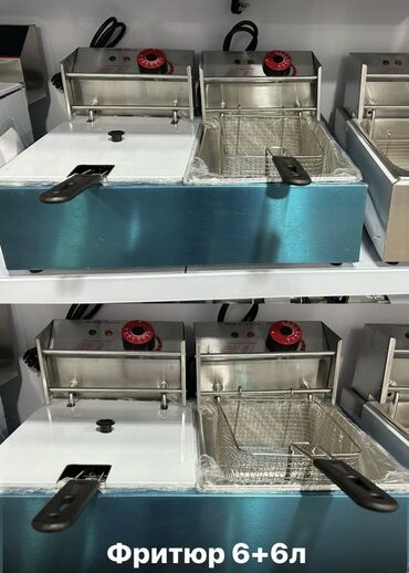 Промышленные фритюрницы: Фритюрница разный размеры 4л 6л 6+6л 6л Авто таймер авто подъём 8+8л — 10