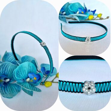 Saç aksesuarları: Zərif daşlarla bəzədilmiş saç lentləri/çarqa - Model: nazik, elastik — 5