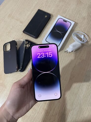 линзы айфон: IPhone 14 Pro, 128 ГБ, Deep Purple, Зарядное устройство, Коробка, Чехол, 100 %