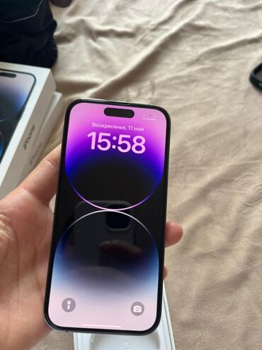 Apple iPhone: IPhone 14 Pro, Б/у, 256 ГБ, Защитное стекло, Чехол, Коробка, 91 %