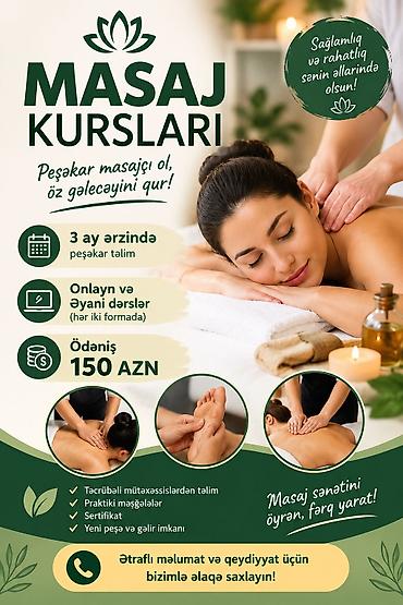 Gözəllik və sağlamlıq: Masaj kursu, Əyani, Diplom, sertifikat — 1