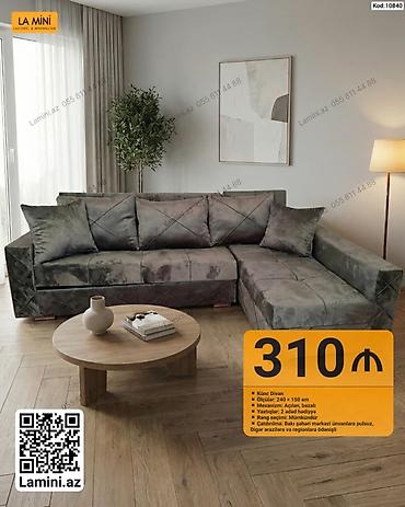 Künc divan – Model Kod: 10840 - Ölçülər: 240 × 150 sm - Mexanizm