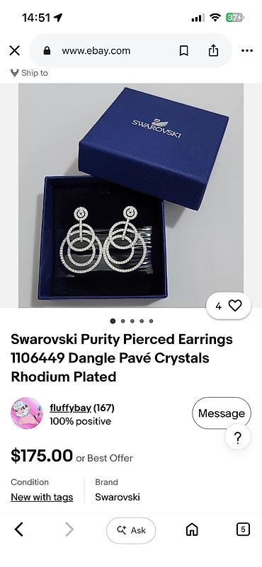 Колье: Swarovski sirga 120 azn — 2