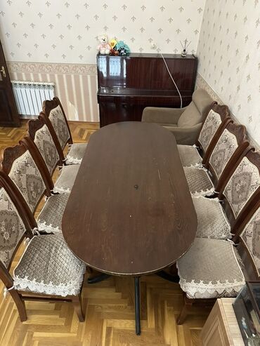 Masa və oturacaq dəstləri: Qonaq otağı üçün, Açılmayan, Oval masa, 8 stul -da lalafo.az — 2 Masa və oturacaq dəstləri: Qonaq otağı üçün, Açılmayan, Oval masa, 8 stul — 2