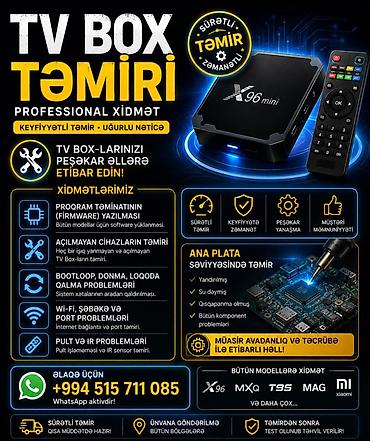ariston 30 lt: TV Box təmiri – peşəkar xidmət Xidmətlər: - Bütün modellərə proqram — 1