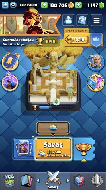 Digər oyun və konsollar: Clash Royale.Bağlantılar təmiz,Hesabın tək sahibiyəm.60 emoji 7 evrim