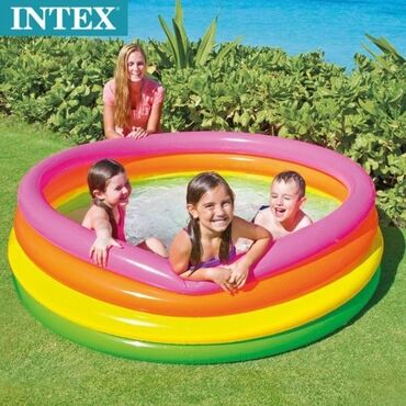 бассейн интекс:   Детский надувной бассейн Intex 56441 "Радуга" 114x25см бесплатная